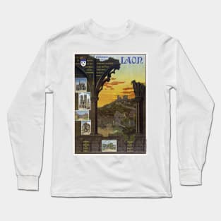 Laon France Vintage Travel Poster 1912 Long Sleeve T-Shirt